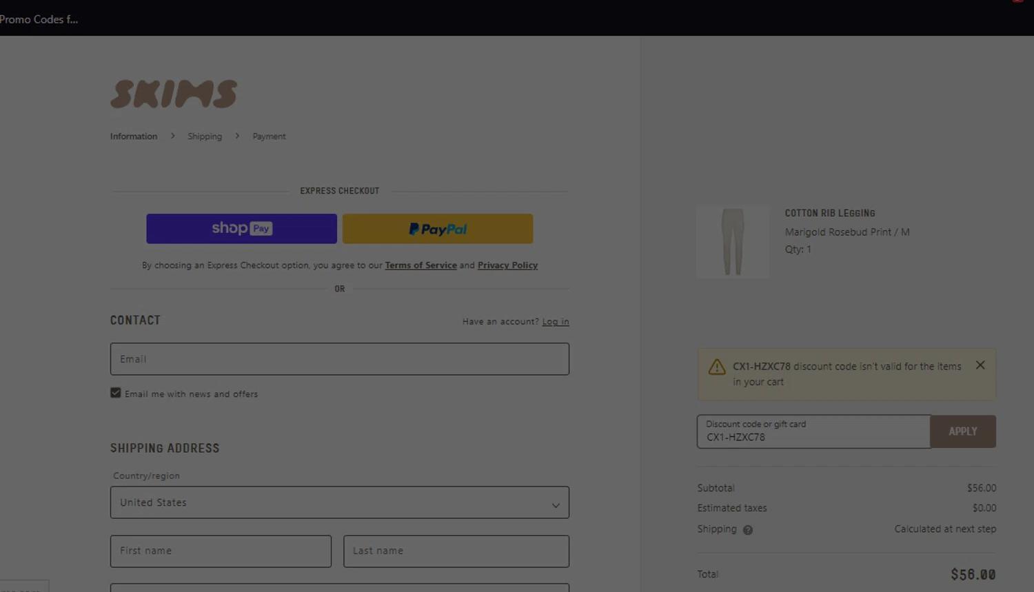 How to apply Skims coupon code